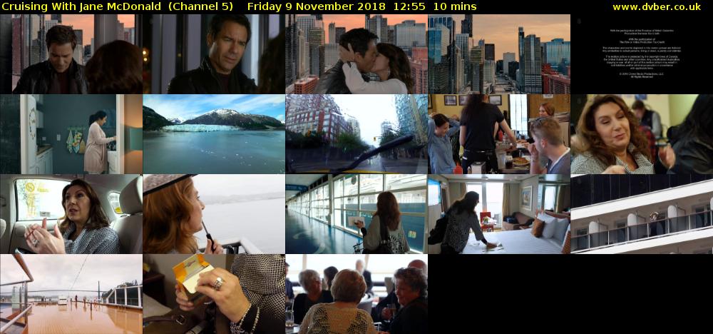 Cruising With Jane McDonald  (Channel 5) Friday 9 November 2018 12:55 - 13:05