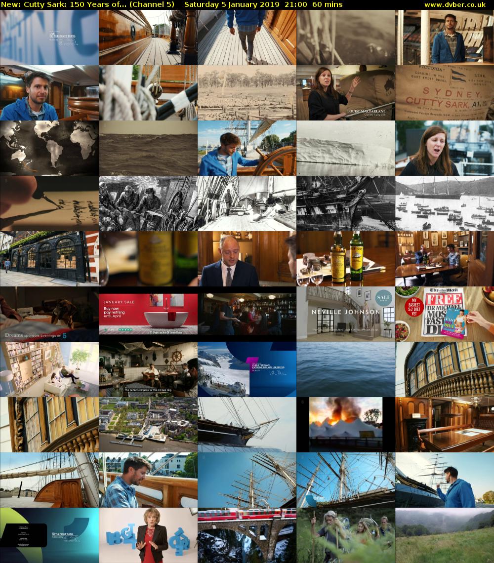 Cutty Sark: 150 Years of... (Channel 5) Saturday 5 January 2019 21:00 - 22:00