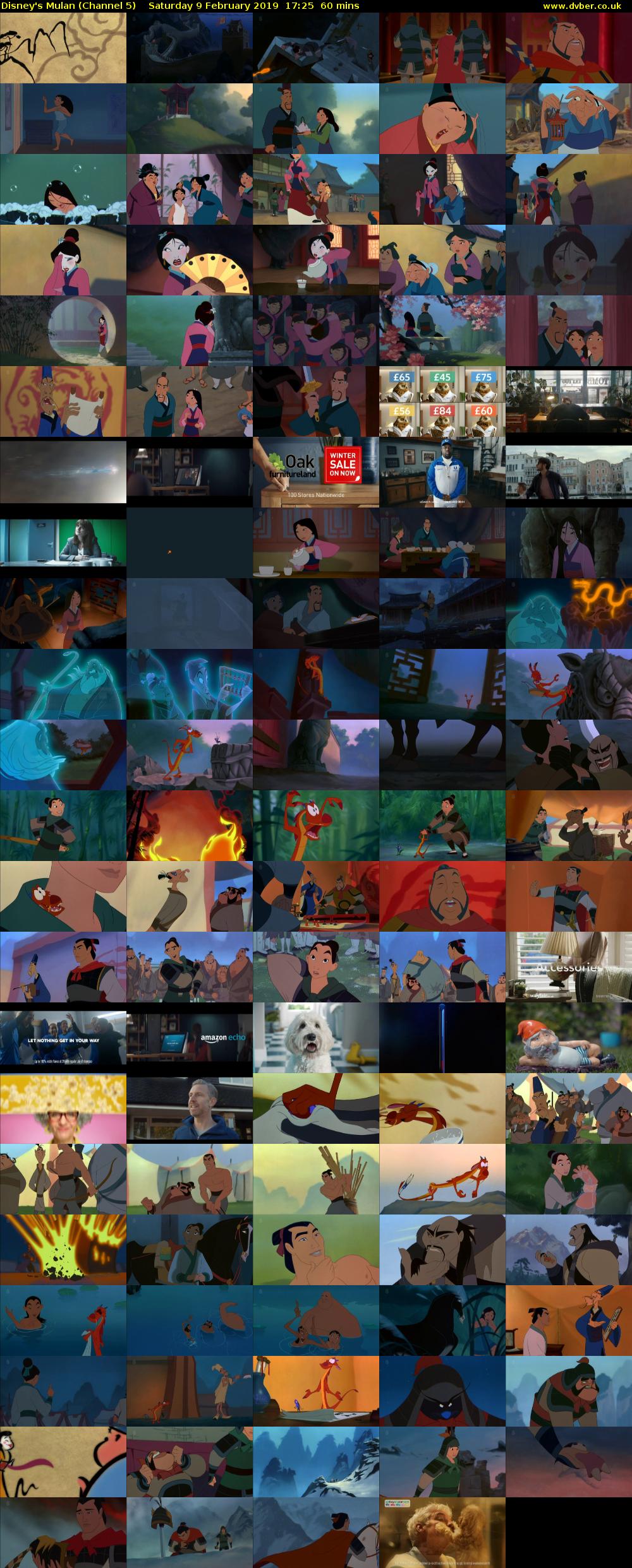 Disney's Mulan (Channel 5) Saturday 9 February 2019 17:25 - 18:25