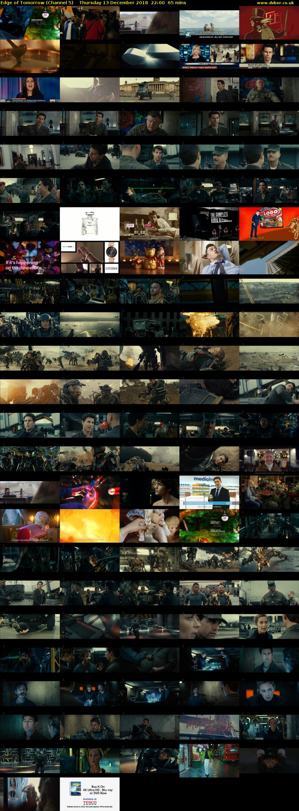 Edge of Tomorrow (Channel 5) Thursday 13 December 2018 22:00 - 23:05