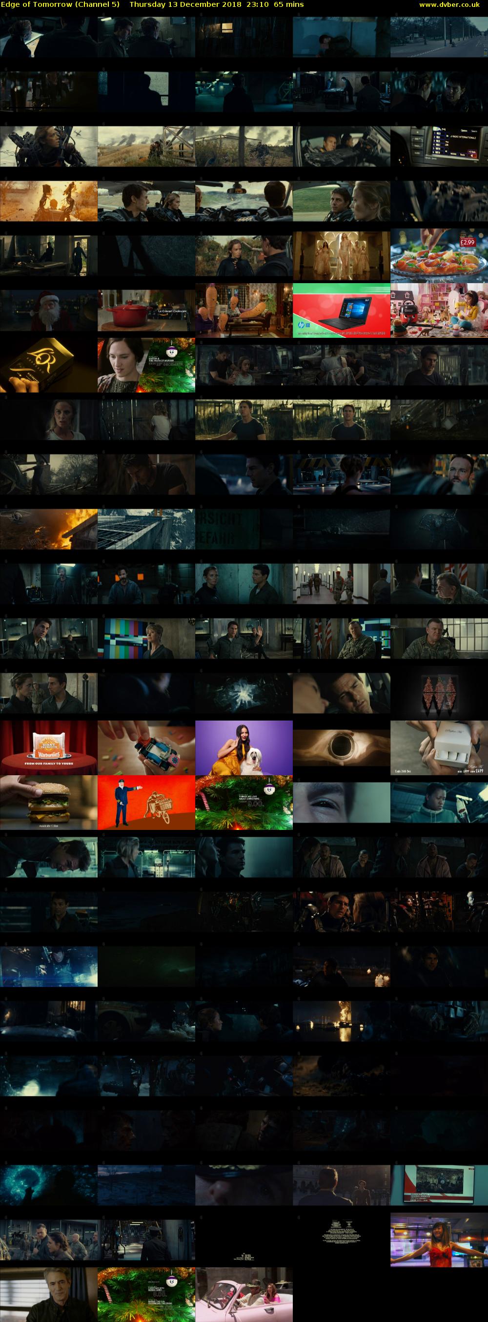 Edge of Tomorrow (Channel 5) Thursday 13 December 2018 23:10 - 00:15