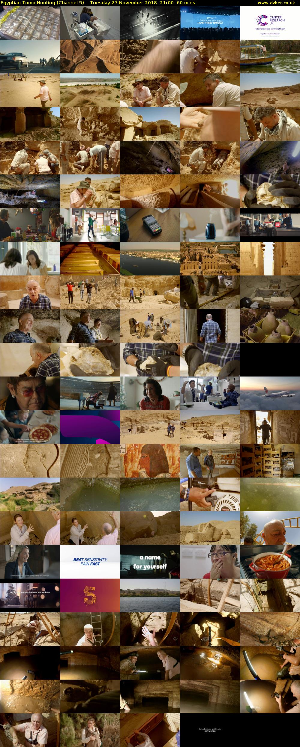 Egyptian Tomb Hunting (Channel 5) Tuesday 27 November 2018 21:00 - 22:00