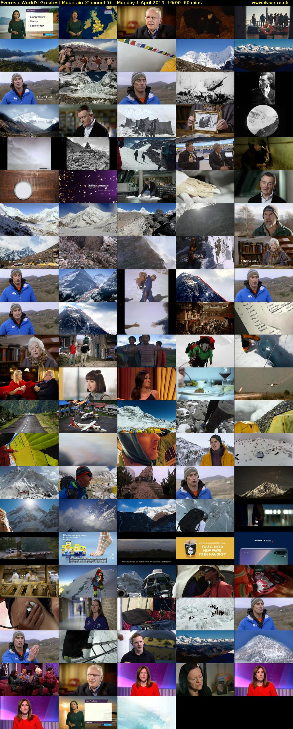 Everest: World's Greatest Mountain (Channel 5) Monday 1 April 2019 19:00 - 20:00