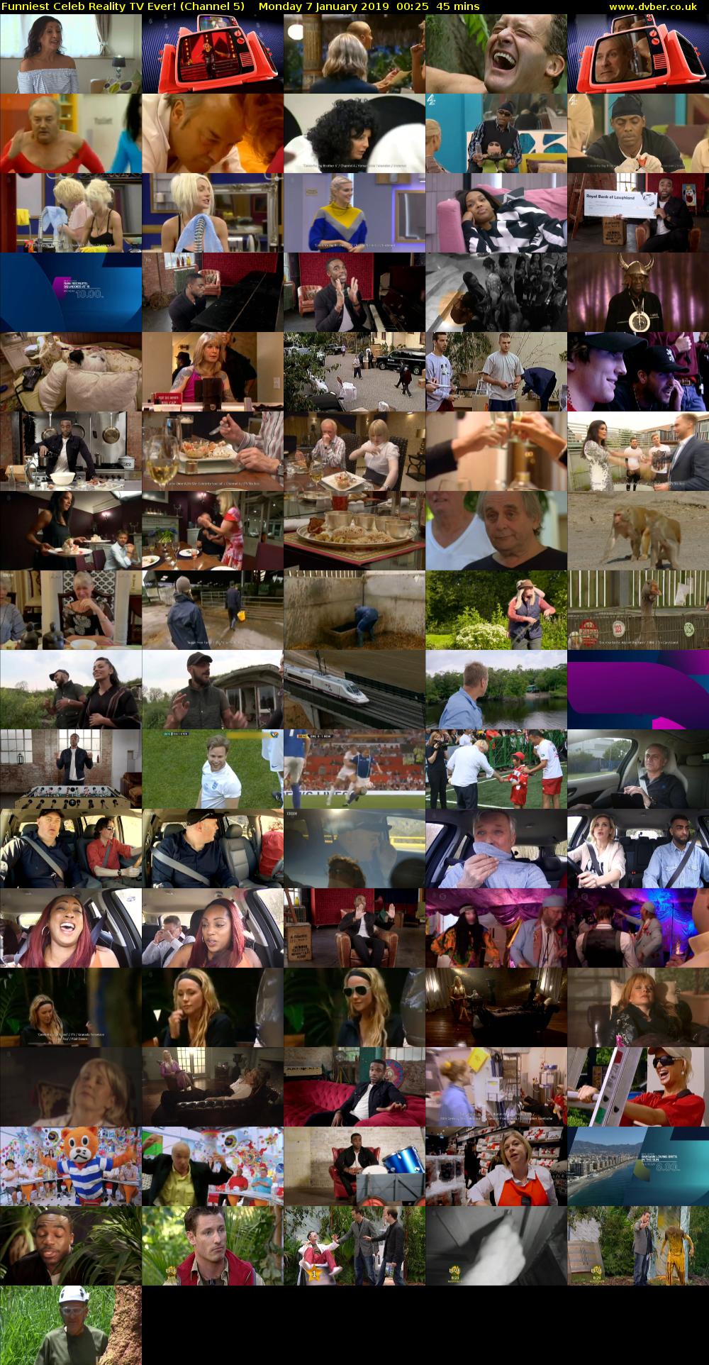 Funniest Celeb Reality TV Ever! (Channel 5) Monday 7 January 2019 00:25 - 01:10