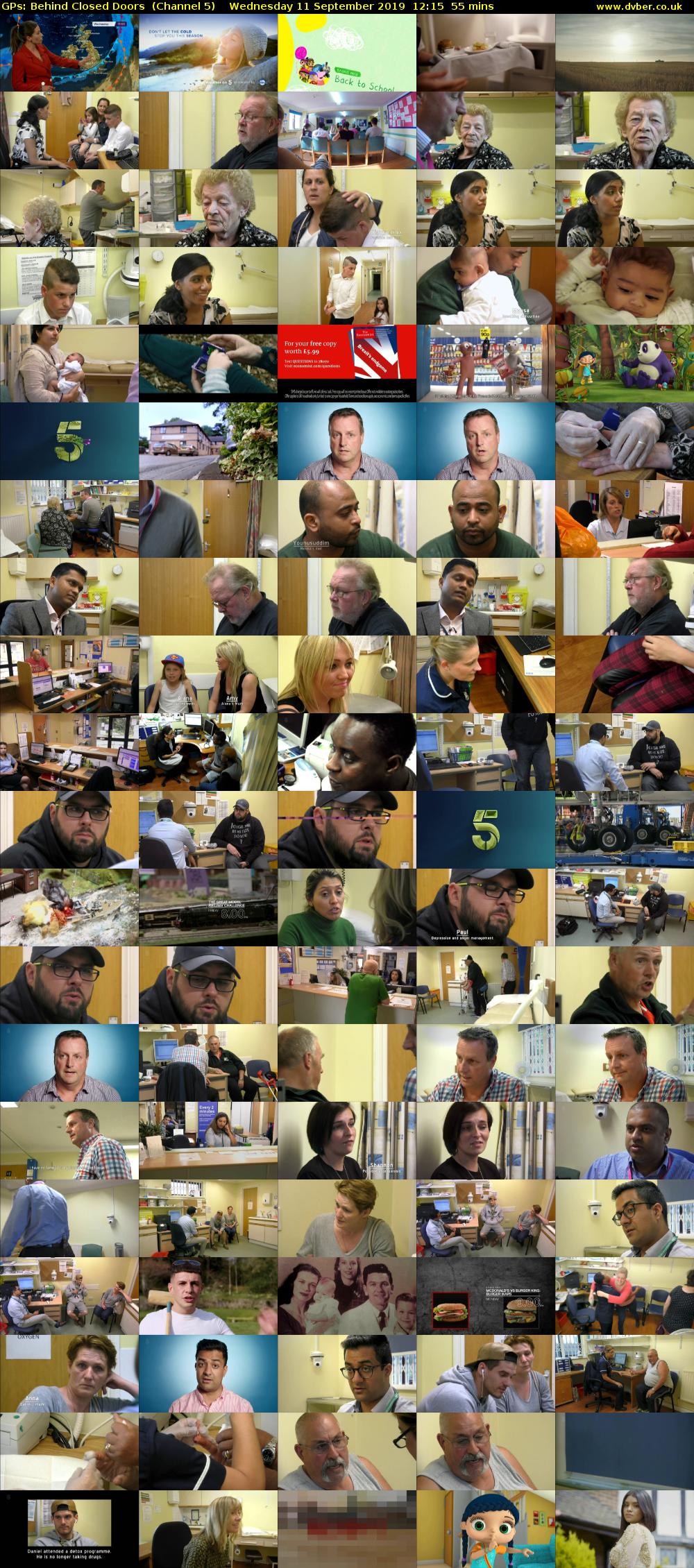GPs: Behind Closed Doors  (Channel 5) Wednesday 11 September 2019 12:15 - 13:10