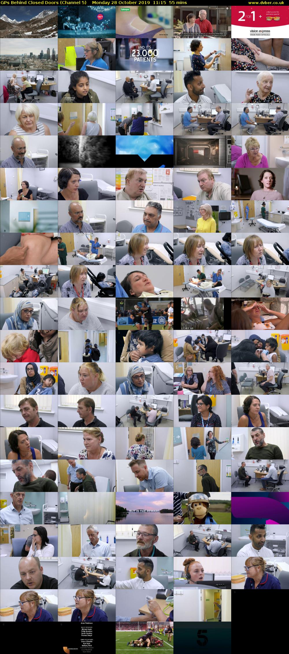 GPs Behind Closed Doors (Channel 5) Monday 28 October 2019 11:15 - 12:10