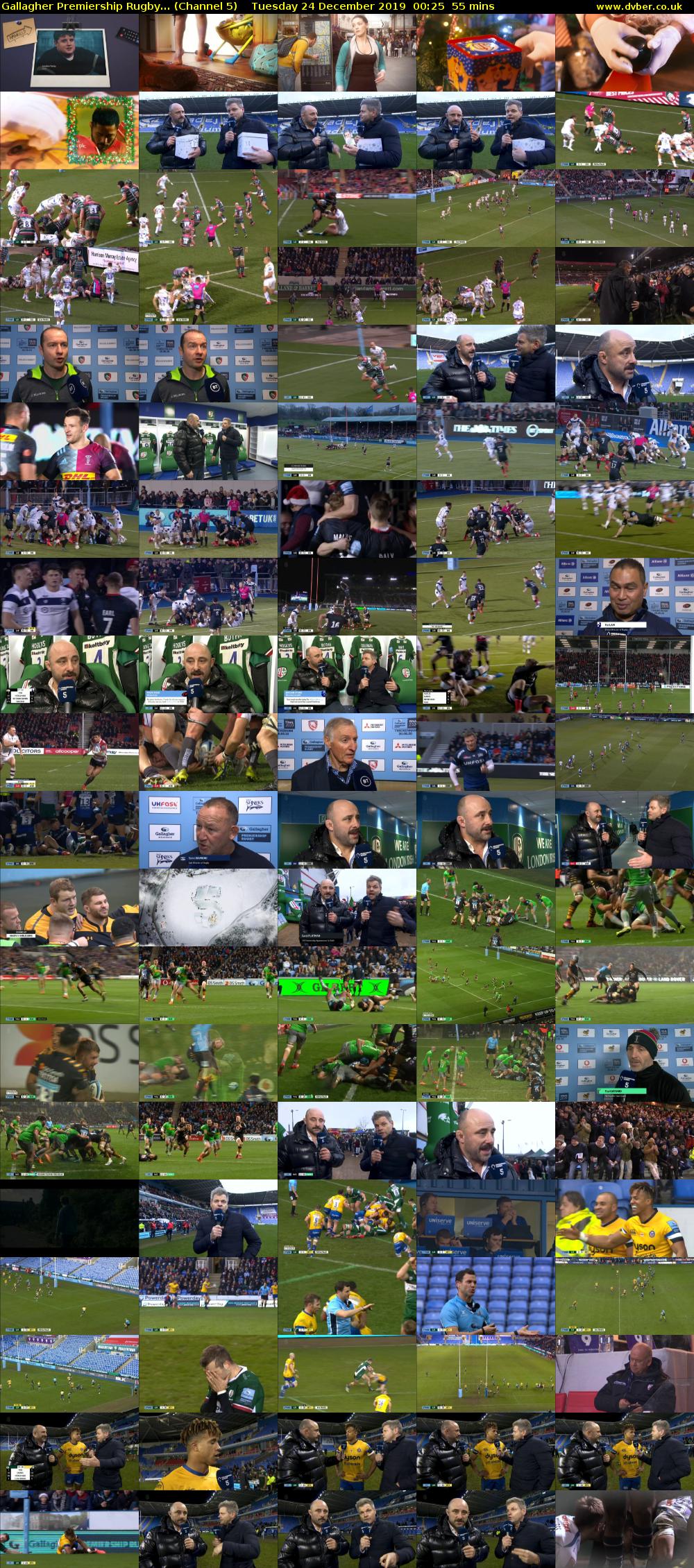 Gallagher Premiership Rugby... (Channel 5) Tuesday 24 December 2019 00:25 - 01:20