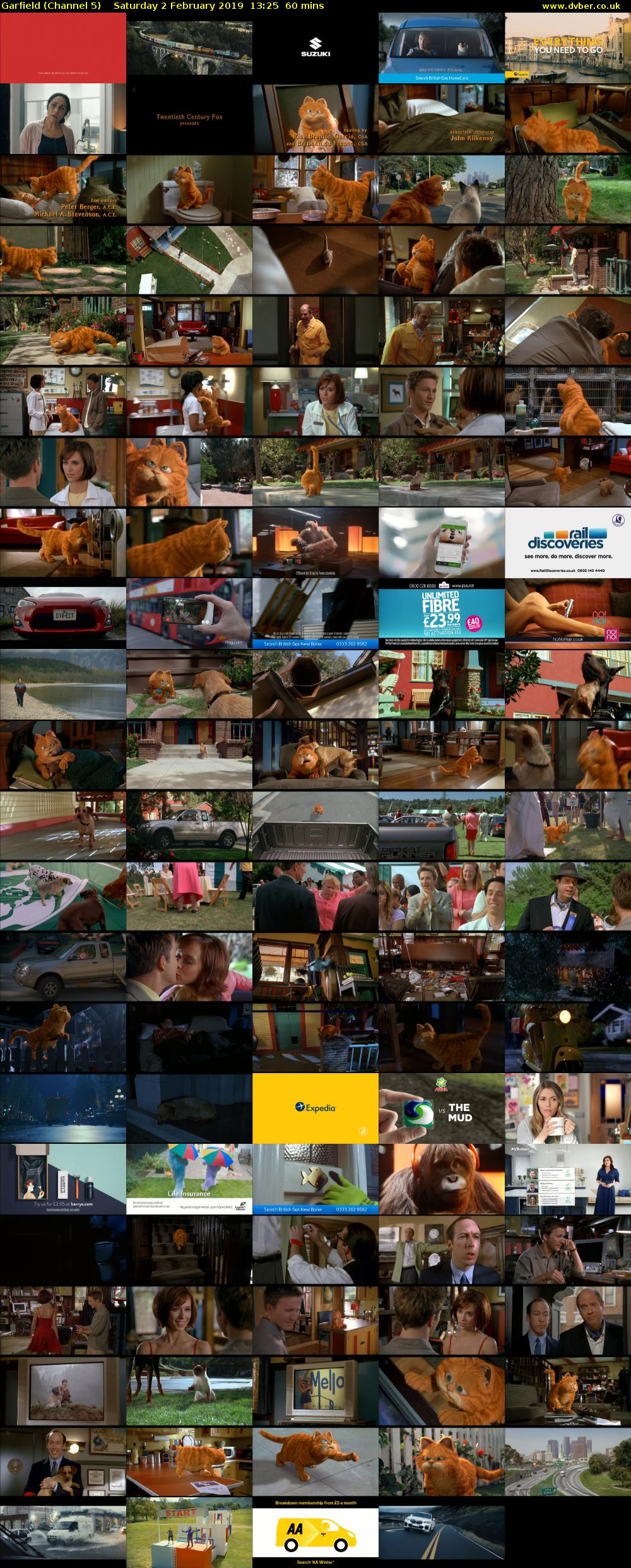 Garfield (Channel 5) Saturday 2 February 2019 13:25 - 14:25