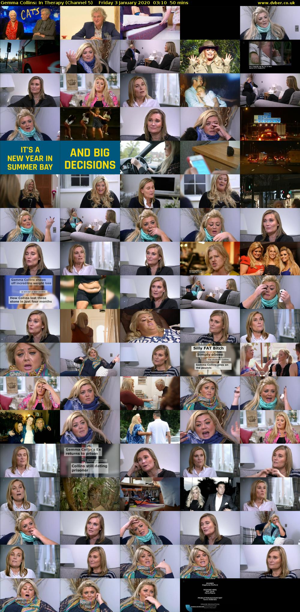 Gemma Collins: In Therapy (Channel 5) Friday 3 January 2020 03:10 - 04:00