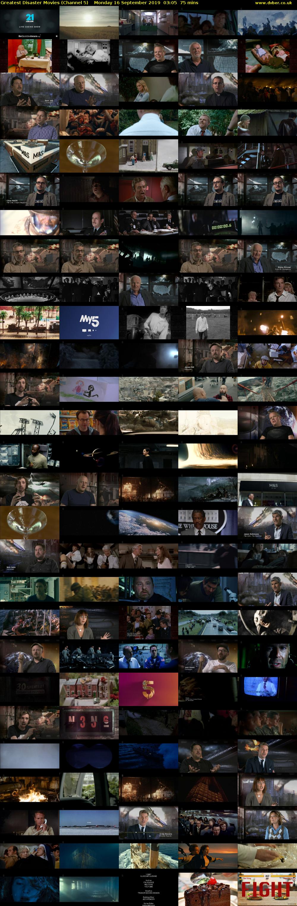 Greatest Disaster Movies (Channel 5) Monday 16 September 2019 03:05 - 04:20