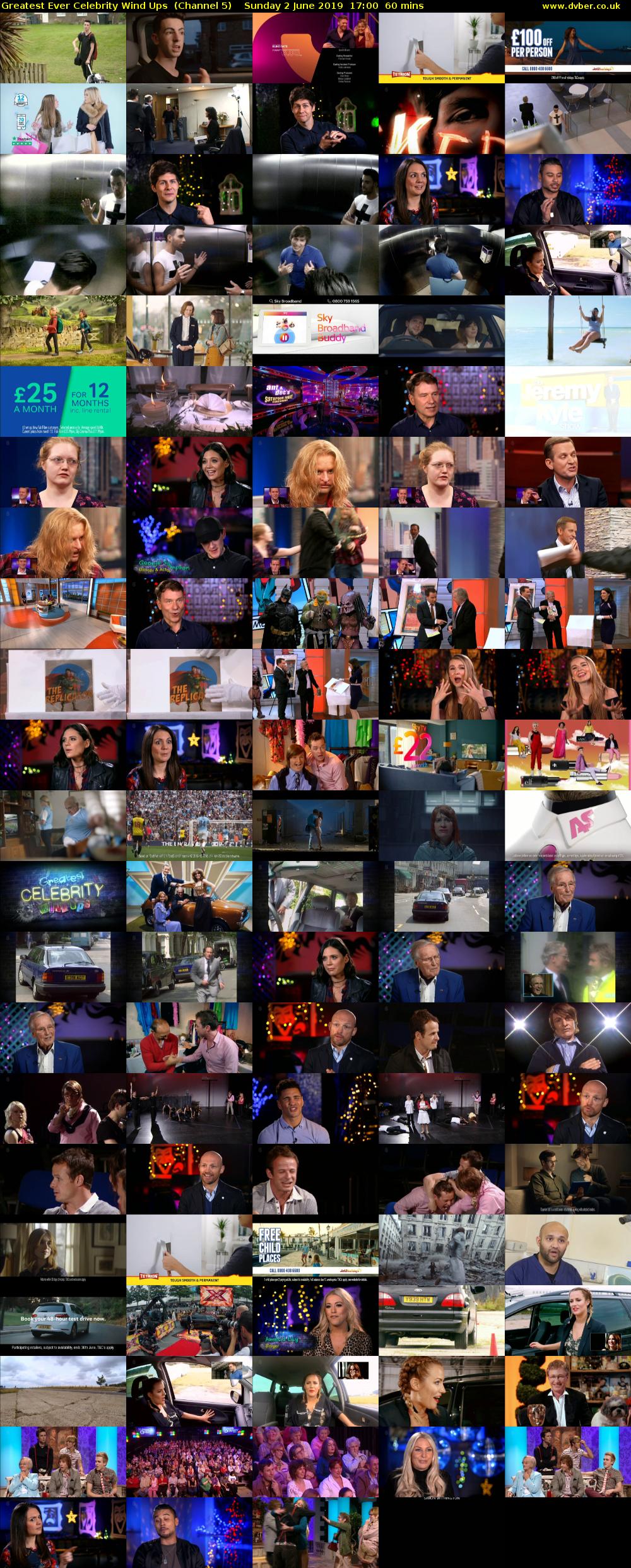 Greatest Ever Celebrity Wind Ups  (Channel 5) Sunday 2 June 2019 17:00 - 18:00