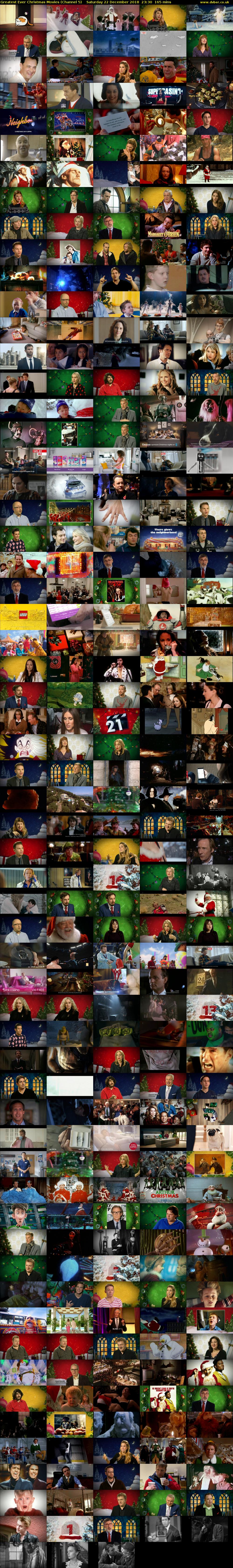 Greatest Ever Christmas Movies (Channel 5) Saturday 22 December 2018 23:30 - 02:15