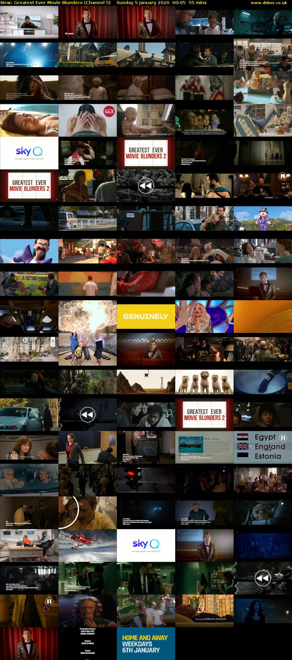 Greatest Ever Movie Blunders (Channel 5) Sunday 5 January 2020 00:05 - 01:00