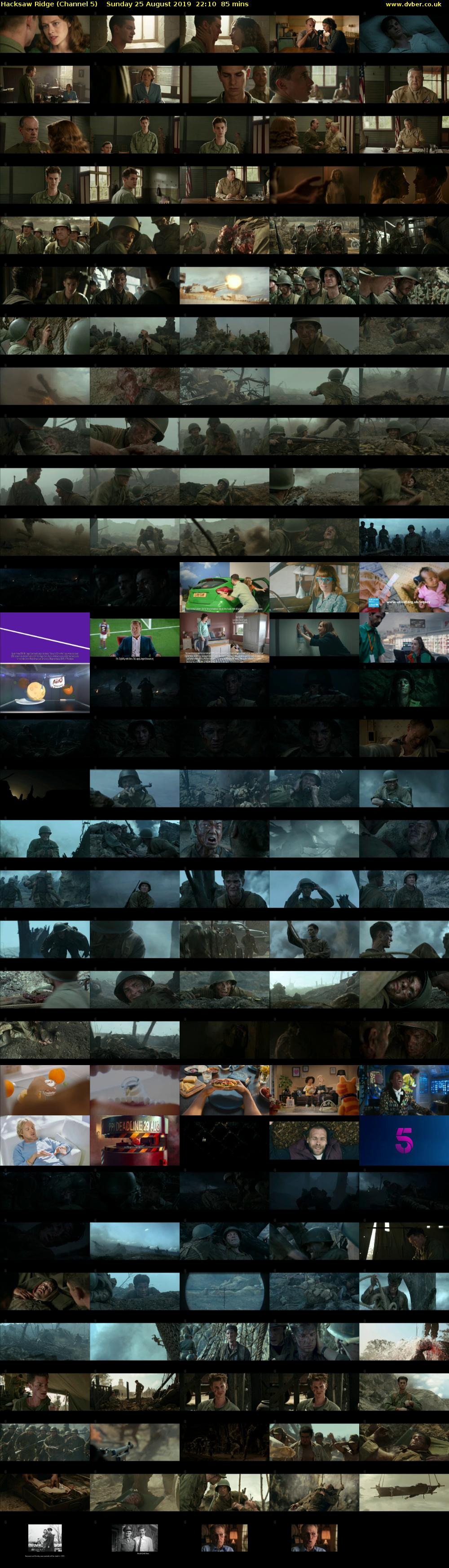 Hacksaw Ridge (Channel 5) Sunday 25 August 2019 22:10 - 23:35