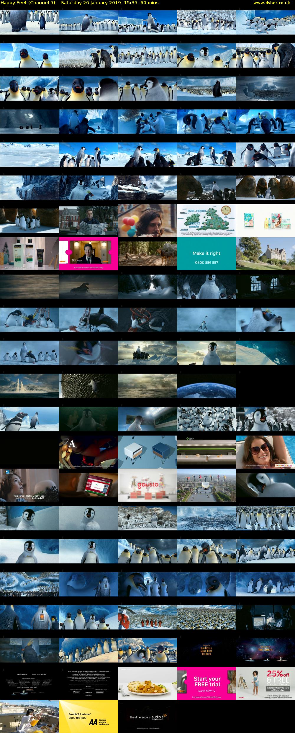 Happy Feet (Channel 5) Saturday 26 January 2019 15:35 - 16:35