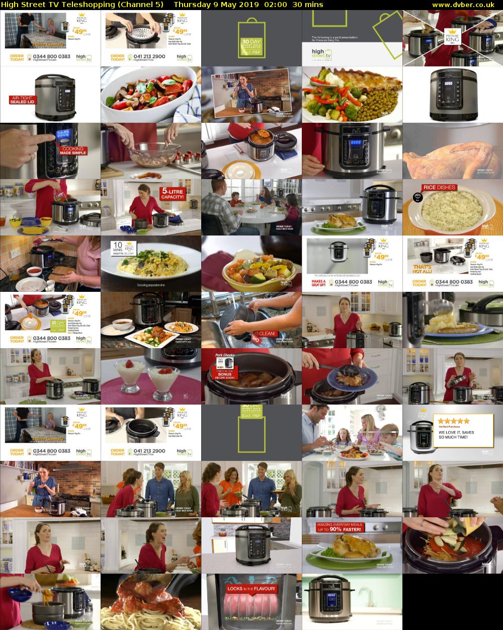 High Street TV Teleshopping (Channel 5) Thursday 9 May 2019 02:00 - 02:30