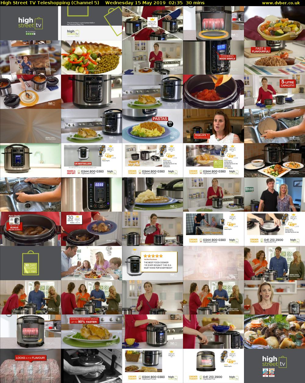 High Street TV Teleshopping (Channel 5) Wednesday 15 May 2019 02:35 - 03:05