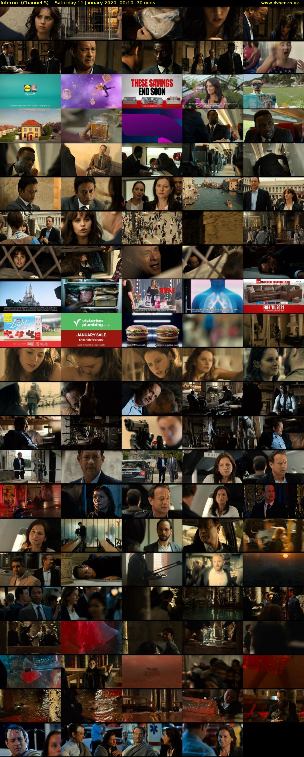 Inferno  (Channel 5) Saturday 11 January 2020 00:10 - 01:20