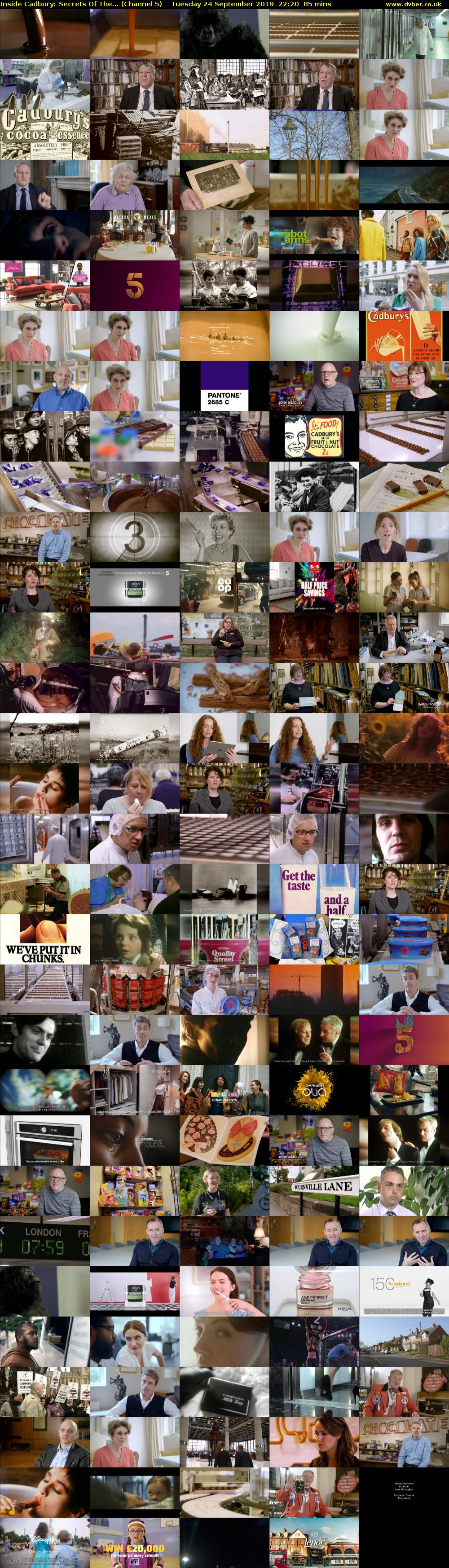 Inside Cadbury: Secrets Of The... (Channel 5) Tuesday 24 September 2019 22:20 - 23:45