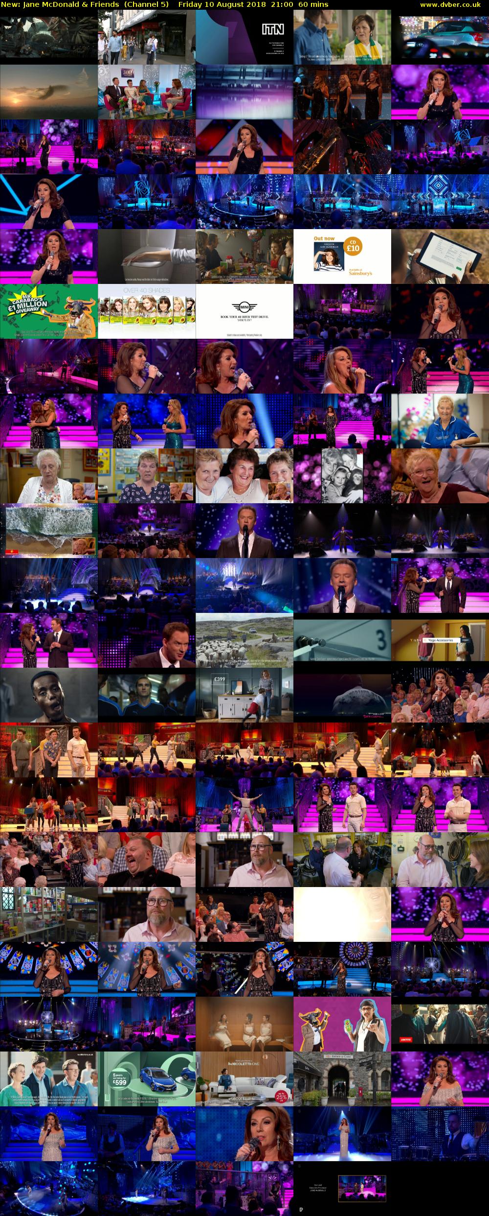 Jane McDonald & Friends (Channel 5) Friday 10 August 2018 21:00 - 22:00