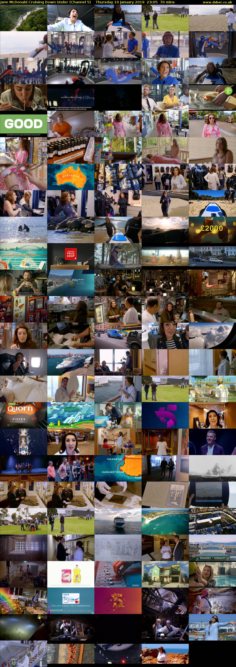 Jane McDonald Cruising Down Under (Channel 5) Thursday 10 January 2019 23:05 - 00:15