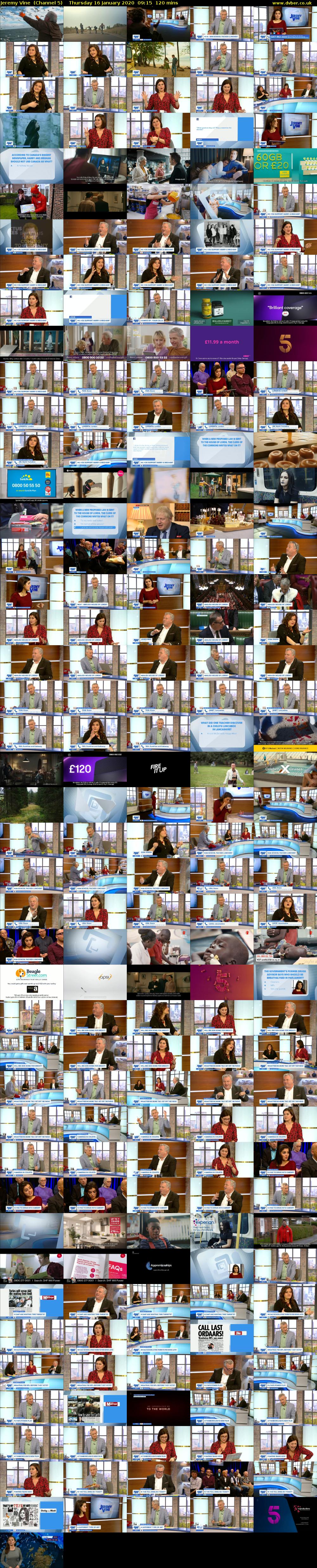 Jeremy Vine  (Channel 5) Thursday 16 January 2020 09:15 - 11:15