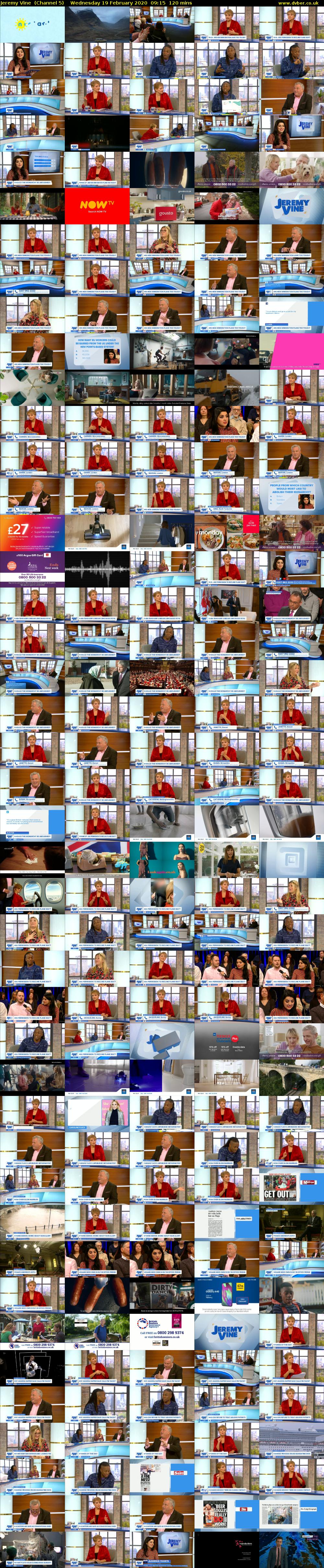 Jeremy Vine  (Channel 5) Wednesday 19 February 2020 09:15 - 11:15