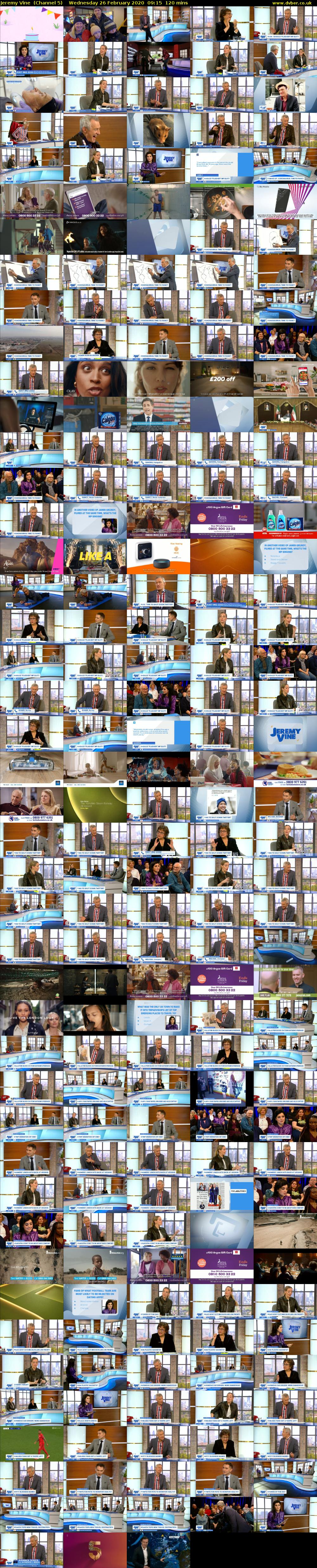 Jeremy Vine  (Channel 5) Wednesday 26 February 2020 09:15 - 11:15
