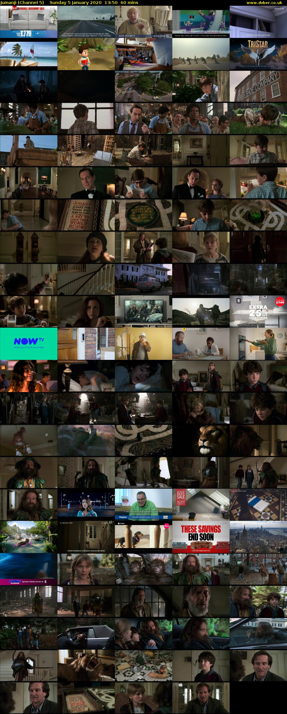 Jumanji (Channel 5) Sunday 5 January 2020 13:50 - 14:50