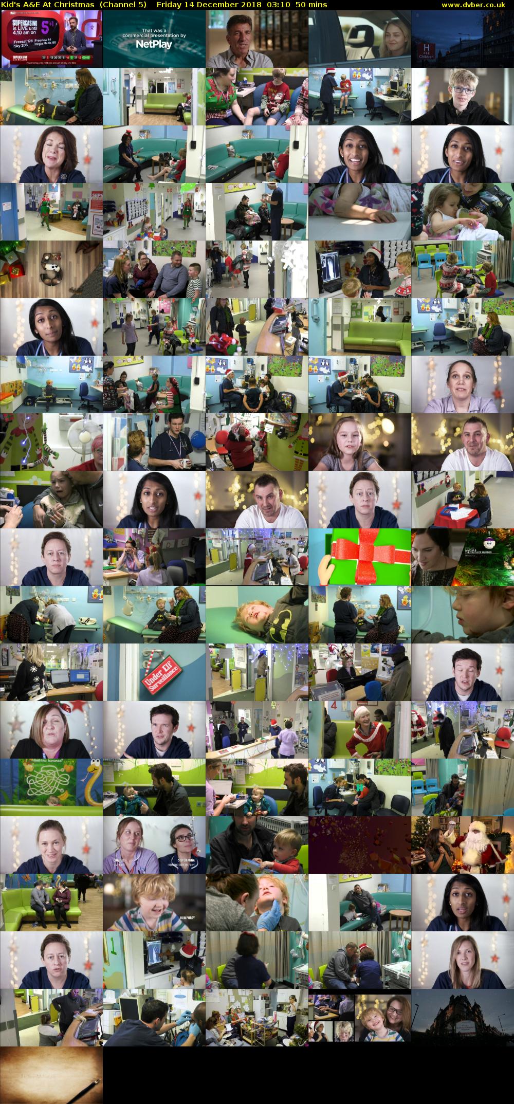 Kid's A&E At Christmas  (Channel 5) Friday 14 December 2018 03:10 - 04:00