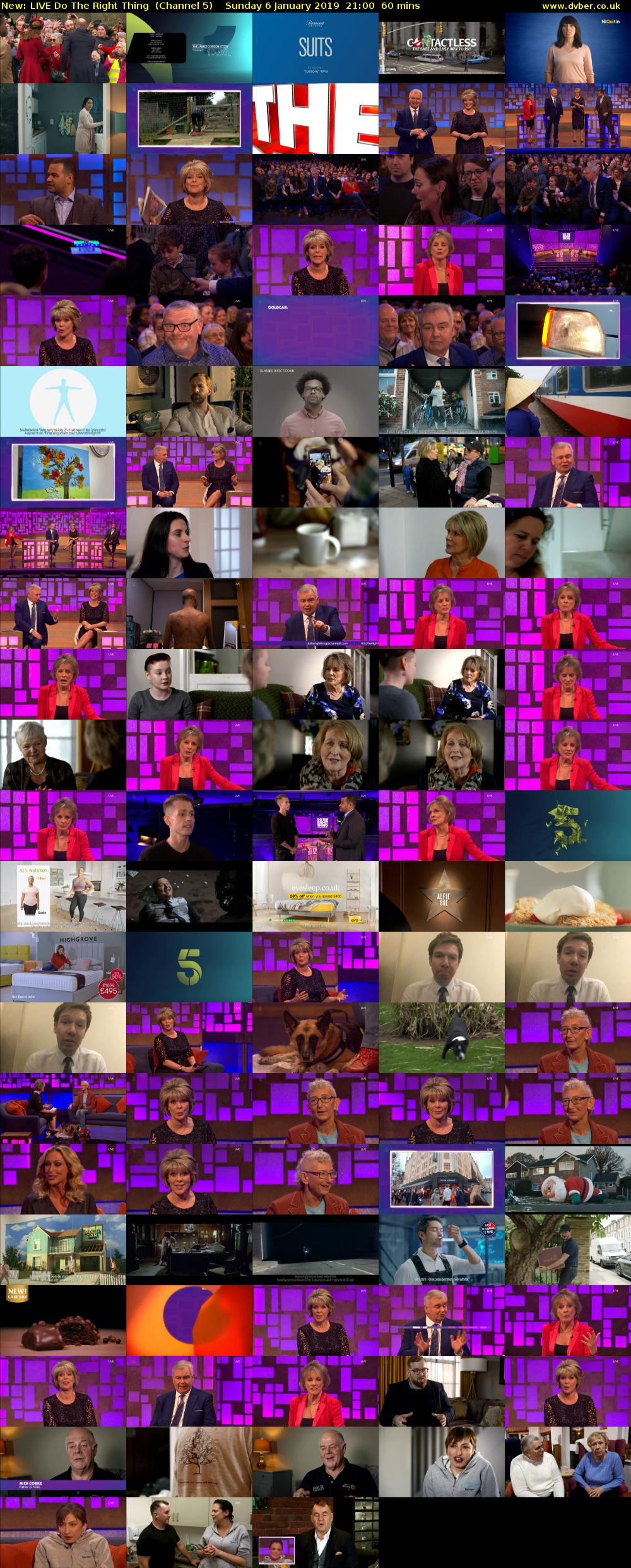 LIVE Do The Right Thing (Channel 5) Sunday 6 January 2019 21:00 - 22:00