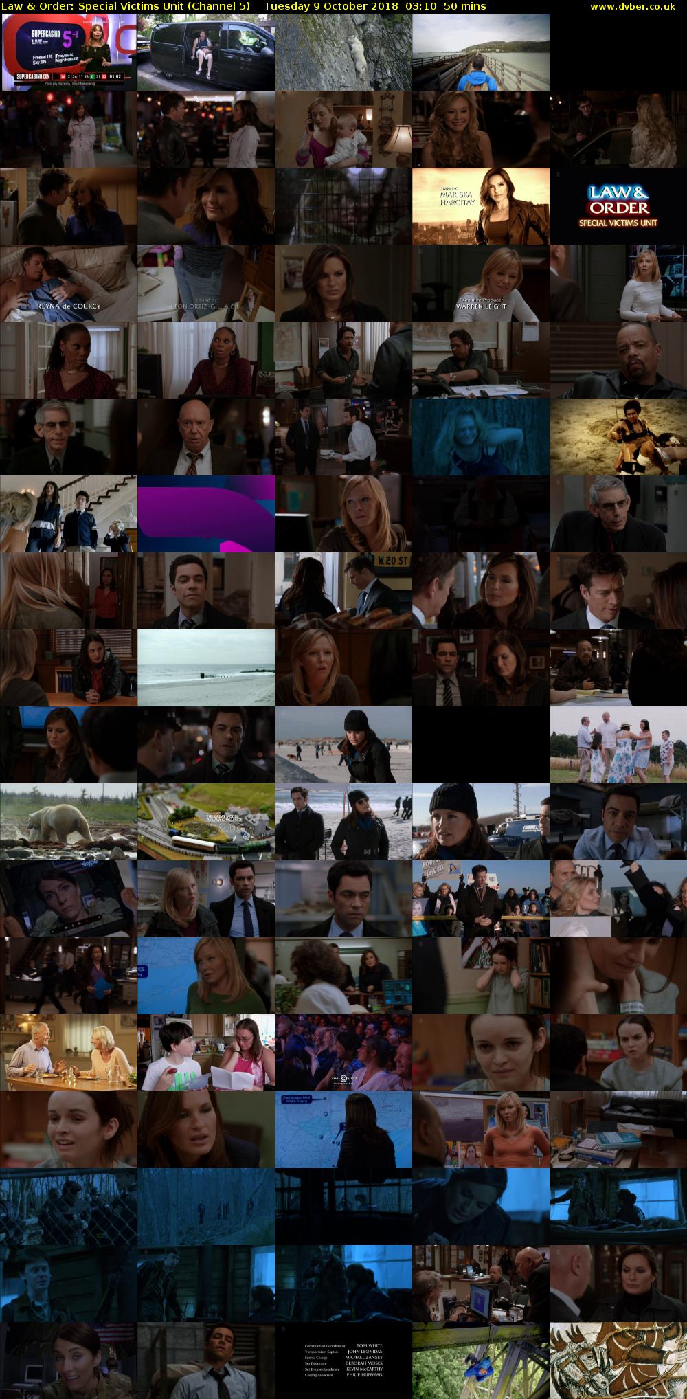 Law & Order: Special Victims Unit (Channel 5) Tuesday 9 October 2018 03:10 - 04:00