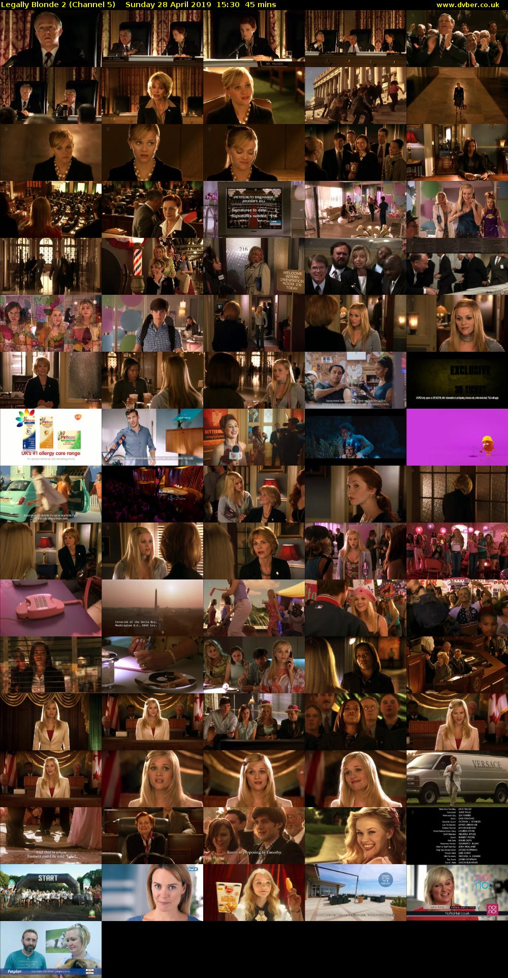 Legally Blonde 2 (Channel 5) Sunday 28 April 2019 15:30 - 16:15