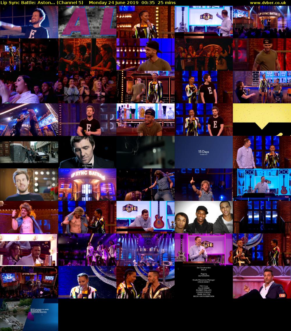 Lip Sync Battle: Aston... (Channel 5) Monday 24 June 2019 00:35 - 01:00