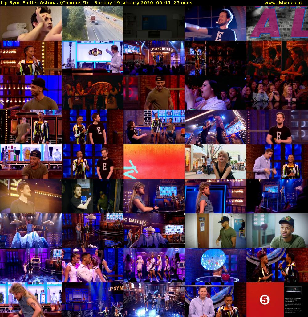 Lip Sync Battle: Aston... (Channel 5) Sunday 19 January 2020 00:45 - 01:10