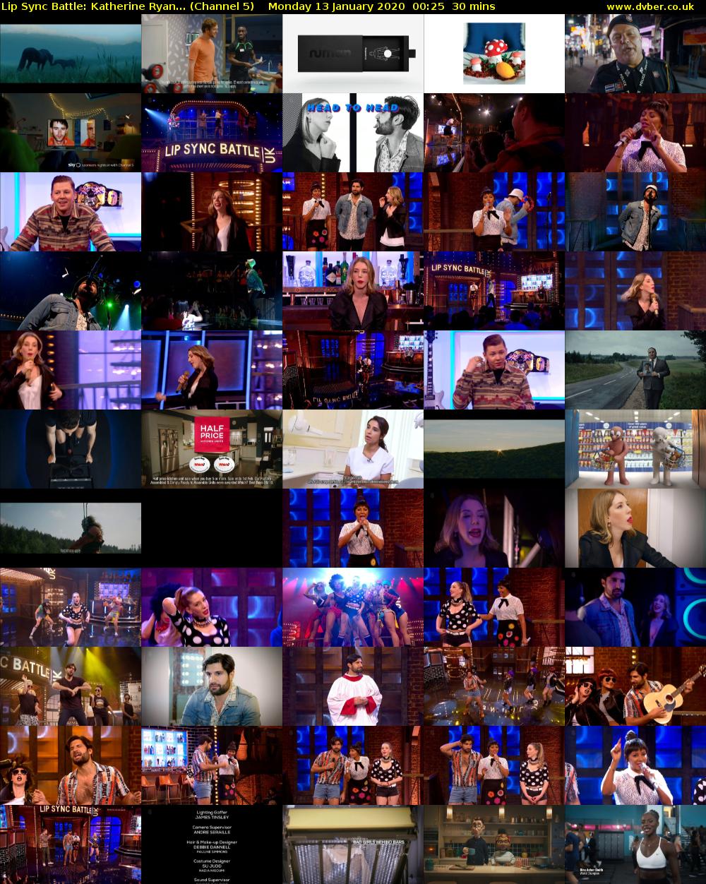 Lip Sync Battle: Katherine Ryan... (Channel 5) Monday 13 January 2020 00:25 - 00:55