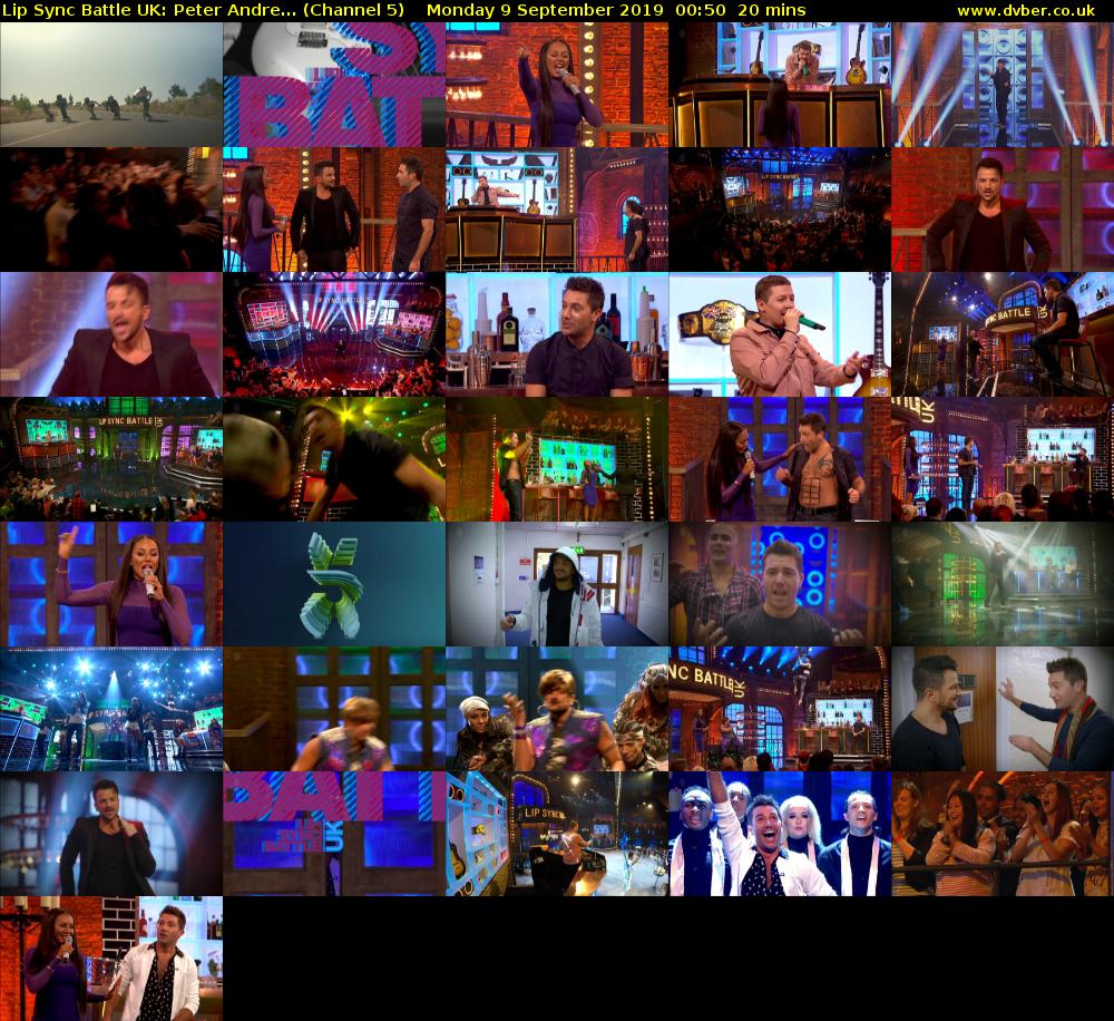 Lip Sync Battle UK: Peter Andre... (Channel 5) Monday 9 September 2019 00:50 - 01:10