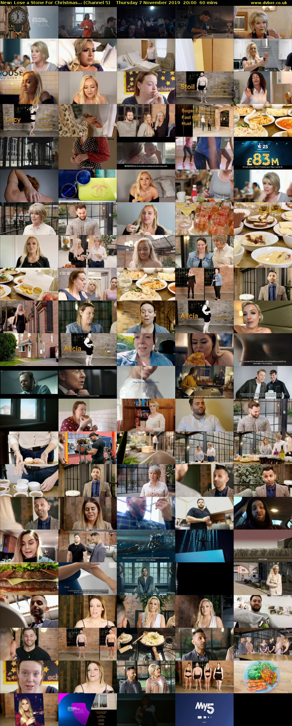 Lose a Stone For Christmas... (Channel 5) Thursday 7 November 2019 20:00 - 21:00