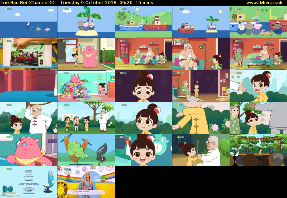 Luo Bao Bei (Channel 5) Tuesday 9 October 2018 06:20 - 06:35