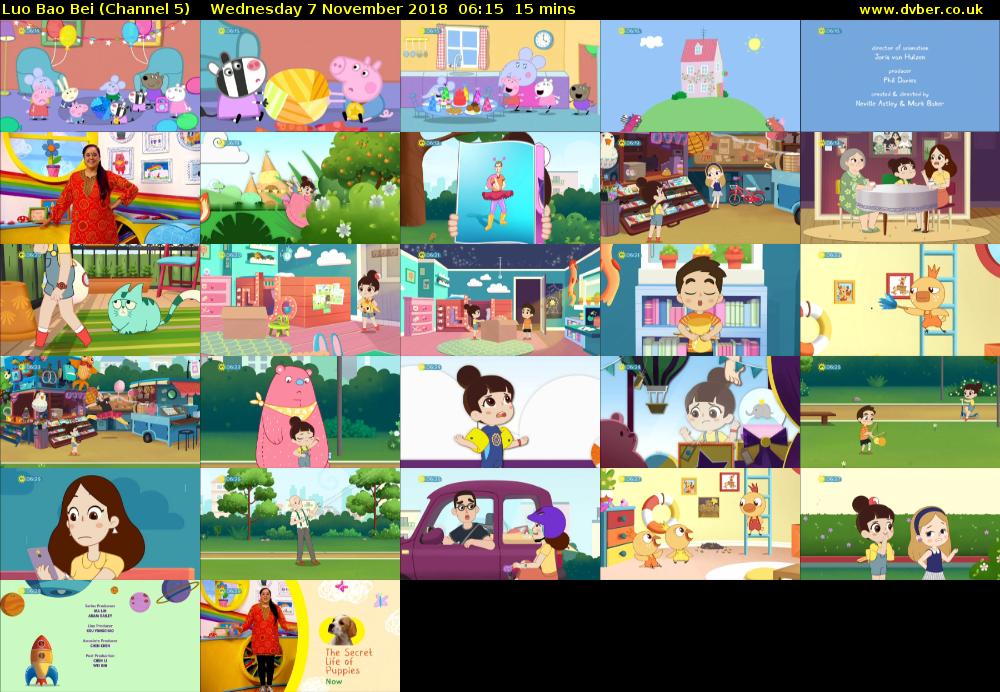 Luo Bao Bei (Channel 5) Wednesday 7 November 2018 06:15 - 06:30