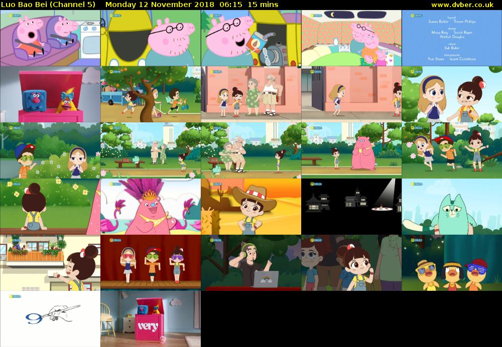 Luo Bao Bei (Channel 5) Monday 12 November 2018 06:15 - 06:30