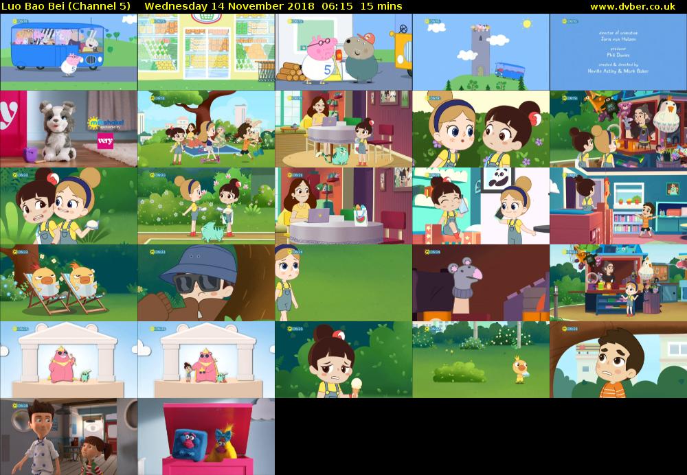 Luo Bao Bei (Channel 5) Wednesday 14 November 2018 06:15 - 06:30