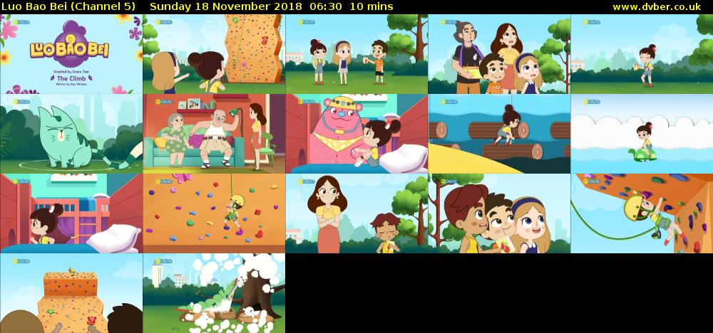Luo Bao Bei (Channel 5) Sunday 18 November 2018 06:30 - 06:40