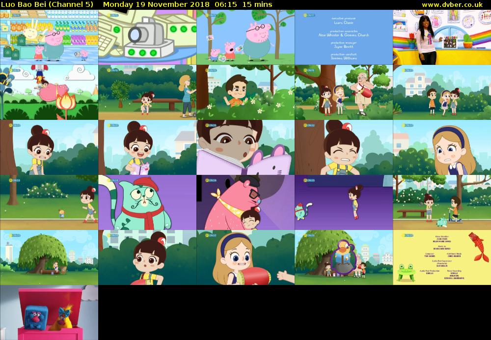 Luo Bao Bei (Channel 5) Monday 19 November 2018 06:15 - 06:30