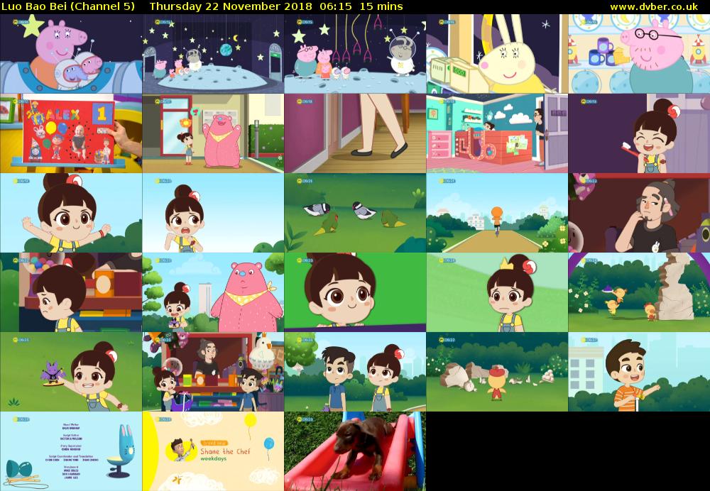Luo Bao Bei (Channel 5) Thursday 22 November 2018 06:15 - 06:30