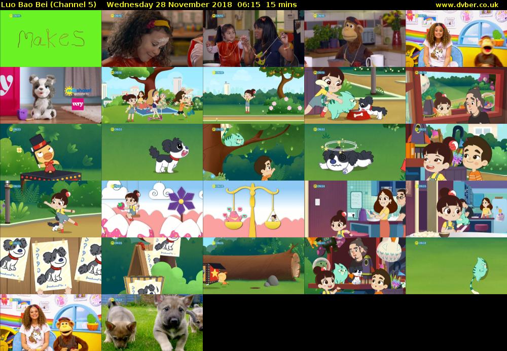 Luo Bao Bei (Channel 5) Wednesday 28 November 2018 06:15 - 06:30