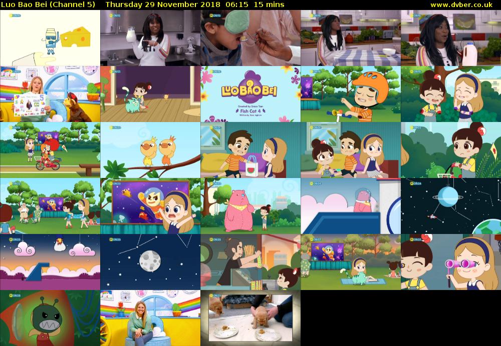 Luo Bao Bei (Channel 5) Thursday 29 November 2018 06:15 - 06:30