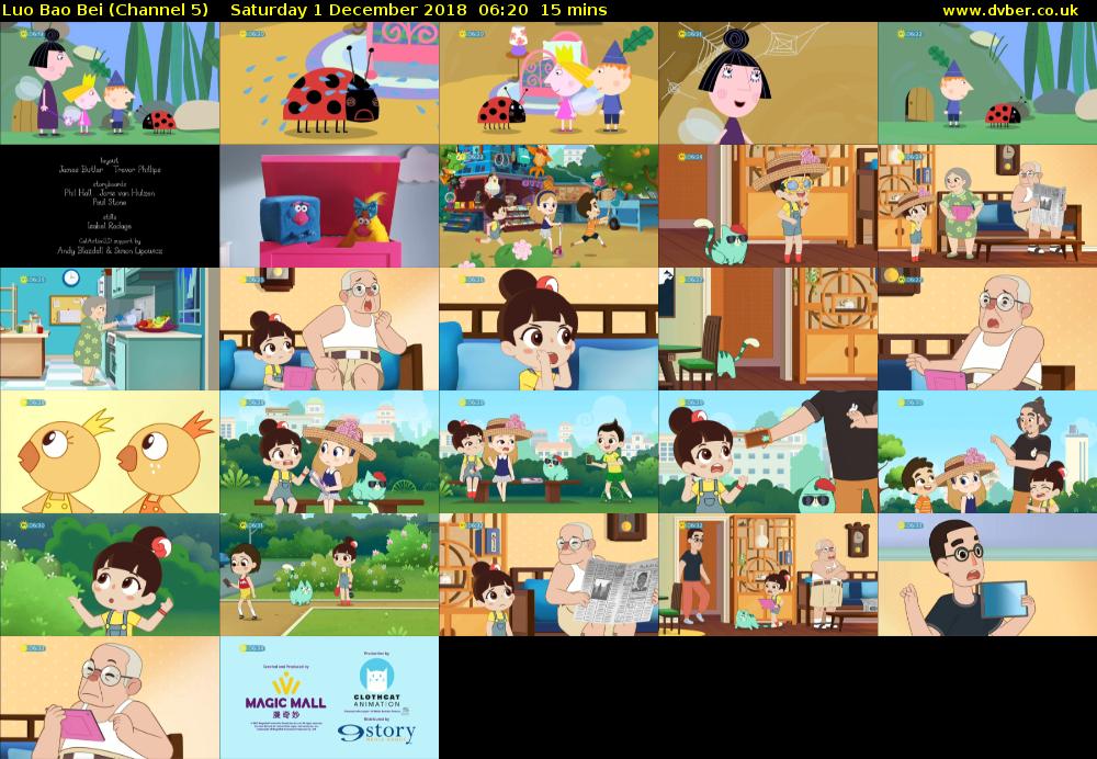 Luo Bao Bei (Channel 5) Saturday 1 December 2018 06:20 - 06:35