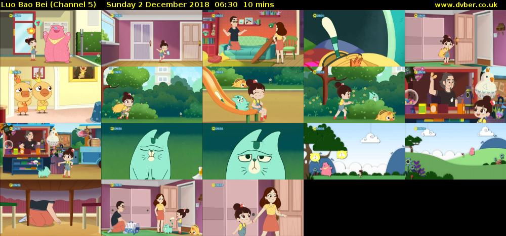 Luo Bao Bei (Channel 5) Sunday 2 December 2018 06:30 - 06:40