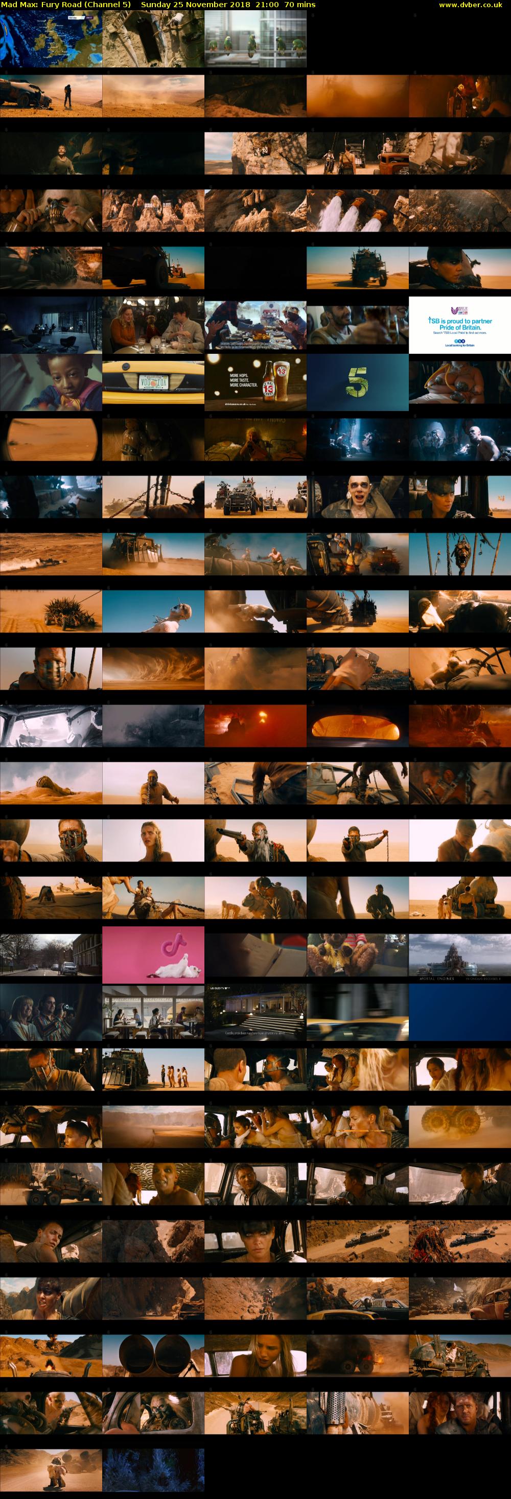 Mad Max: Fury Road (Channel 5) Sunday 25 November 2018 21:00 - 22:10